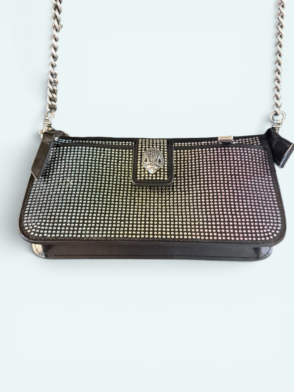 Kurt Geiger RARE Shoreditch Black Ombre Studded Crossbody with Silver Chain - Picture 4 of 14